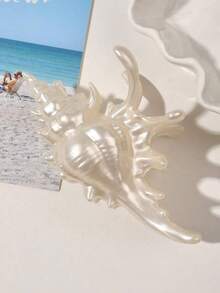 Boho Elegant Ocean Series Shell Design Hair Clips 1pc Sweet Fantasy Fairy Hair Claw Comb Versatile For Costume Party Spring Summer School College Vacation Outfits Woman Hair Accessories EUDN - Beige - 查看 6