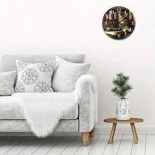 2D Flat Wooden Wall Clock, Cute Cat Print, Silent Mechanical Movement, Suitable For Living Room, Dormitory, Bedroom, Kitchen, Home Office, Etc., Wall Clock For Living Room,Living Room Deocrative,Home Decor,House Deocr,Easter Decor,Reloj De Pared - Multicolor/10in/25cm - View 5