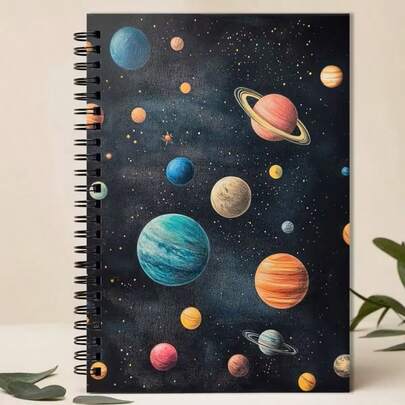 Galactic Spiral Notebook - 5.5x8.3in, College Ruled Journal, With Vibrant Space Design, Ideal For Office, School And As Gift For Women, Teachers, Students, School Notebook