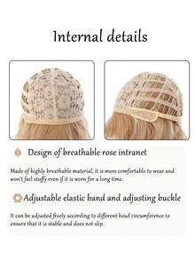 沙金色波浪长刘海合成假发，适合角色扮演、洛丽塔派对等场合，自然耐热。 - 彩色 - 查看 5