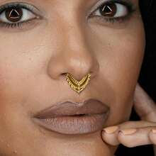 1pc New 16G Water Droplet With Sphere 316L Surgical Steel Vintage Septum Clicker Nose Rings Hoop Studs Hinged Segment Piercing Jewelry Fashion - 2181 - View 6