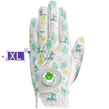 FINGER TEN Golf Glove Men Left Hand 1 Pack With Ball Marker For Right Handed Golfers, Stylish Palm Tree Pattern With Breathable All-Weather Grip And Comfortable Design For Confident Swing - White - View 12