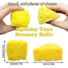 1 pieza/10 piezas Queso exprimible - Bloques de queso extra grandes y suaves | Pelota de estrés gigante de 4.25 pulgadas - Sunny Days Entertainment - Multicolor - Ver 17