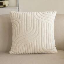 1 vỏ gối trang trí kiểu Bắc Âu bằng vải nhung mềm mại, dày dặn, màu trơn, họa tiết hình học, có khóa kéo, có thể giặt máy, thích hợp trang trí phòng khách/phòng ngủ trong nhà/ngoài trời (Không bao gồm ruột gối) - 1PC - Xem 3