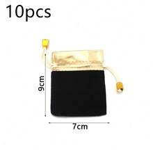 5/10pcs/Pack Gold-Edged Velvet Drawstring Bags, Multi-Size Velvet Jewelry Gift Cosmetic Packaging Bags, Fabric Gift Bags For Earphones, Jewelry, Storage And Gift Packaging - Gold-edged Drawstring Bag - View 20