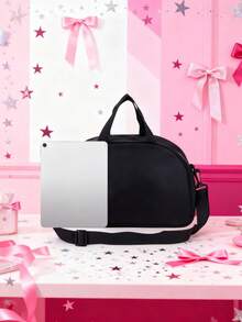 This Half-Circle Ballet, Yoga And Dance Print Tote Bag Can Be Customized With Your Personal Name Or Holiday Greetings. It Comes With An Adjustable Shoulder Strap And Has A Fashionable, Casual Design. This Is A Multi-Functional, Decorative, Stylish, Colorful And Charming Gift. - Multicolor - View 6