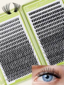 640pcs False Eyelashes Set, DIY Segmented False Lashes, With Bond&Seal,Remover, Tweezers, Lightweight & Reusable, Large Capacity Individual Lashes Set, Soft & Natural Lashes, Create 3D Dimensional Eye Makeup, For Home DIY, Travel, Daily Commute, Evening Party, Wedding Bride Makeup, Etc. - Black - View 4