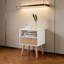 Nightstands - White+Natural + MDF - View 1