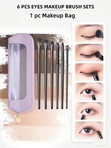 1/7件套便携式旅行化妆包，带透明窗口和拉链的化妆刷收纳袋，适合存放化妆品和护肤品，也适合健身和商务旅行，仿皮材质。 - 彩色 - 查看 15