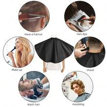 1pc Hair Dye Scarf, Or Optional 5pcs Hair Dye Tool Set Including 3pcs Dye Brushes, 1pc Dye Bowl, Salon Hairdressing Apron, Suitable For Home Or Salon Use - Black - View 5