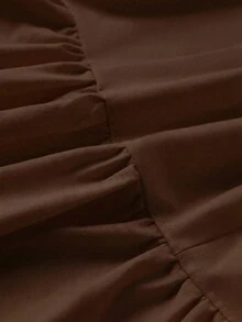 2pcs Linen Casual Elegant Vacation & Daily Wear Outfits, Casual Dresses, Casual Women Outfits, Summer Holiday Outfits, Elegant Women's Set - Brown - View 9