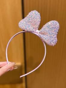 1个粉色蝴蝶结发箍，可爱时尚的3D发夹，价格实惠的日常发饰 - 粉色 - 查看 3