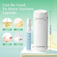 4 In 1 Travel Bottle,Travel Bottles For Toiletries,Refillable, Leak Proof And Portable,Suitable For Storing Shampoo, Shower Gel, Laundry Detergent, Suitable For Travel, Camping And Gym (Gray) - 1件 白色 - 查看 3