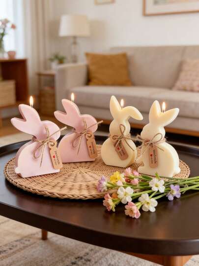 1个兔子造型香薰蜡烛/肥皂/树脂模具 - 手工DIY复活节彩蛋模具，不规则形状硅胶材质，适用于石膏装饰、春季手工艺品和创意礼品（兼容树脂和石膏）