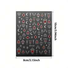 Random One Sheets Moon Star Nail Art Stickers Decals Self-Adhesive Sun Nail Supplies Nail Art Design Decoration Accessories Nail Art Sticker - Nhiều màu - Xem 5