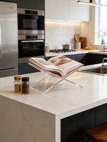 1pc Acrylic Bookshelf, X-Shaped Transparent Bookshelf, Acrylic Bookshelf, Bible Rack, Acrylic Book Display Shelf, Food Display Shelf, Acrylic Reading Rack, Kitchen Recipe Shelf, Transparent X-Shaped Bookshelf, Desktop Display Rack, Magazine & Book Storage Rack - Multicolor - View 11