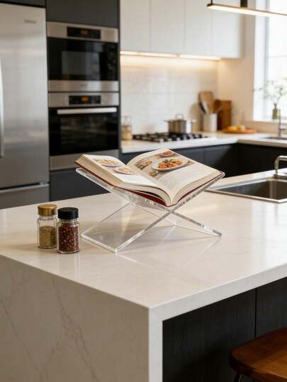 رف كتب أكريليك قطعة واحدة، رف كتب شفاف على شكل X، رف كتب أكريليك، رف كتب الكتاب المقدس، رف عرض كتب أكريليك، رف عرض طعام، رف قراءة أكريليك، رف وصفات المطبخ، رف كتب شفاف على شكل X، رف عرض مكتبي، رف تخزين مجلات وكتب، ديكور مكتبي إبداعي، مصنوع من مادة أكريليك، مناسب للقراءة، عرض ألبومات الموسيقى، ديكور المنزل، سطح المطبخ