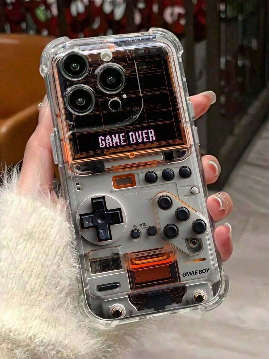 Futuristic Gaming Console Design Shockproof Phone Case Compatible With IPhone 16 Pro Max/15/14 PLUS/13/12/11/12pro/13promax/14plus/15pro/XR/7P, Minimalist High-End Transparent Phone Case With Four-Corner Air Cushions, Full-Body Protection Anti-Shock Anti-Drop TPU Waterproof Scratch ResistantFOR-YOUR-BELOVED-PHONEChristmas Gifts - 1pc - 查看 1