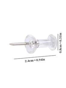 50/100pcs Transparent Map Tacks, Photo Cork Board Push Pins - Nails - View 8