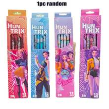 1/2/3/4pcs K-POP Witch Hunt Girl Group 12pcs 2B Pencils, Student Writing Stationery, Sketching Drawing Pencils, Kindergarten Handwriting Pencils, Student Prizes - Rectangle - View 12