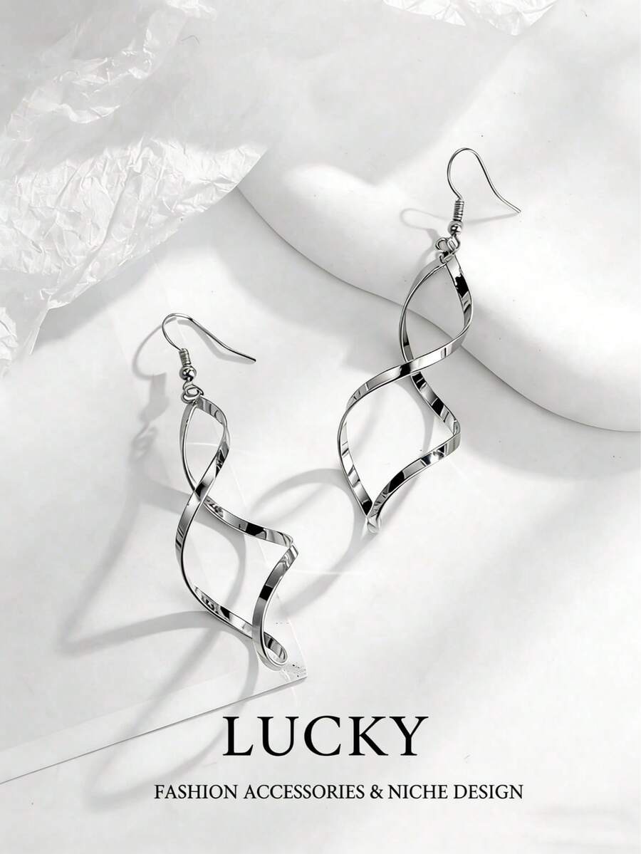 1 Pair Fashionable Luxury Asymmetrical Stud Earrings, Versatile Daily & Holiday Wear For Teenage Girls - Irregular - View 1