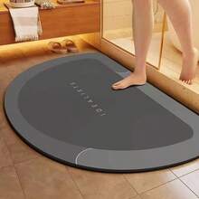 1pc Super Soft Semi-Circle Bath Mat - Quick Drying, Non-Slip, Machine Washable, Bringing Utmost Comfort, Fitted, Polyester, Bathroom & Bedroom Mat - Multicolor - View 20