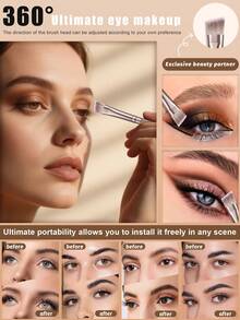 36-Piece Professional Makeup Brush Set: 18 Makeup Brushes (For Powder, Blush, Highlighter, And Eyeshadow) + 6 Beauty Sponges + 6 Powder Puffs + Brush Cleaning Bowl + Hairband Wristband + 2 Facial Cleansing Puffs – Complete Makeup Tool Kit - Multicolor - View 10