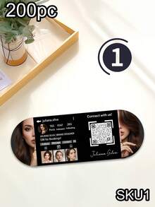 200/500/1000pcs Customized Photo Hairstylist Social Folding Business Card Template, Personalized Social Media Card, Personal Profile Display Folding Card With QR Code, Suitable For Influencers, Hair Brand Designers, Hair Salon Content Creators And Cosmetic Stores Promotional Cards, Foldable Business Cards For Online And Brand Promotion, Best Business Office Supplies, Personalized Gifts, Customized Business Cards - Multicolor - View 9