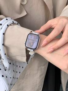 1条时尚简约针织表带，男女通用，兼容42mm、38mm、40mm、41mm、44mm、45mm、46mm、49mm系列Ultra2、Ultra SE2、SE 11、10、9、8、7、6、5、4、3、2、1 - 白色 - 查看 4