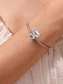 2 piezas de cuentas colgantes de koala y elefante, adecuadas para hacer pulseras DIY, joyería de mujer - Plateado - Ver 8