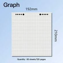 120 Sheets/60 Pcs Removable Blank, Grid, Lined Loose Leaf Refill Paper Notebook Insert - Horizontal Line - View 7
