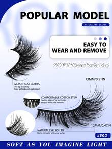GROINNEYA 8 Pairs Wet Look Eyelashes Manga Faux Mink Lashes Natural & Lengthening Eyelashes Y2K Style Cartoon Style Moisturizing False Eyelashes Cute Girl Style Pointed False Eyelashes Anime Cosplay Perfect For Daily Wear & Themed Parties Strip Lashes - View 3