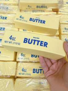 1pc Soft Butter Shaped Squishy Toy - Soft, Made Of PU Material, Yellow - Suitable For Adults, Party Games, Holidays And Christmas Gifts - Yellow - View 8