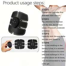 AXH. USB Charging/Abdominal Patch Smart Slouchy People Advanced Technology Fitness Equipment, Abdominal Patch Exercise Tool, Unisex, Abdominal Muscle Trainer - Black - View 6