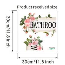 1pc Pink Flower Wall Sticker, Bathroom Wall Decal, Home Decor Sticker, Living Room Bedroom Wall Sticker, Kids Room Wall Decal, Door Sticker, Girls Room Decoration - Multicolor - View 14