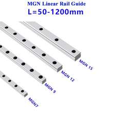 Guía de carril lineal MGN MGN7 MGN9 MGN12 MGN15 longitud de carril lineal miniatura 100mm-1000mm sin bloque para piezas de impresora 3D UZCA - MGN9 Rail - Ver 1