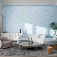 1 Roll Star Pattern Self-Adhesive Wallpaper, Convenient To Peel And Stick, Water-Resistant Surface, Suitable For Wardrobe, Desk, Room, Bedroom, Dormitory, Bathroom, Living Room Wall Decor, Creating A Warm And Dreamy Atmosphere, Bathroom Wall Sticker, Wall Paper, Spring Decor, Bedroom Decor, Desktop Sticker, Kitchen Anti-Oil Sticker, Wall Decal - White 1pc - View 4