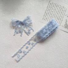 1Yards Lace Embroidery Ribbons For Wedding Decor DIY Bows Craft Sewing Supplies Accessories - Blue - View 3
