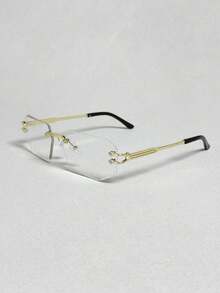 1 Pair Men's Transparent Glasses, Minimalist Design, Fashion & Portable, Face-Flattering, Suitable For Daily Decoration, Reading, Gaming, Computer, Back To School, Unisex, Can Be Worn With Prescription Lenses - Multicolor - View 13
