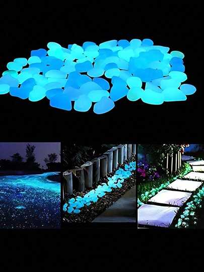 500pcs Glow-In-The-Dark Stones, Fluorescent Pebbles, Artificial Luminous Stones, Suitable For Aquarium, Garden, Pathway, Colorful Glowing Pebbles