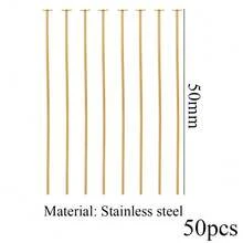 50/100个不锈钢极简弯针 T型针 串珠针 九字针 串珠连接针 耳环手链DIY饰品配件制作 - 頭針 - 查看 19