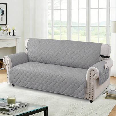 YSTYLE Waterproof 1/2/3/4 Seater Armchair Cover, Quilted Sofa Cover With Pockets, Cat Scratch Resistant Sofa Cover, Stain Resistant Non-Slip Sofa Cover