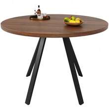 Dining Tables - Walnut+Black + MDF+Metal - View 8
