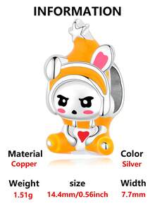 1pc Dreamy Healing Cartoon Doll Series: Orange Doll, Mermaid Princess, Red Fruit Girl Beaded Bracelet/Necklace DIY Craft, Cartoon Gift - Multicolor - View 10