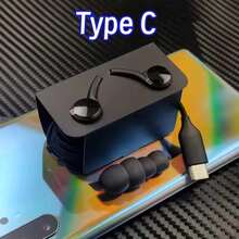 1个USB Type-C降噪耳机，带麦克风，兼容安卓游戏，适用于Galaxy S25、S24、S23 FE、S22、S21、A53等Type-C接口系列手机 - 黑色的 - 查看 1