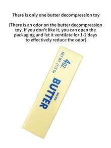 1pc Soft Butter Shaped Squishy Toy - Soft, Made Of PU Material, Yellow - Suitable For Adults, Party Games, Holidays And Christmas Gifts - Yellow - View 12