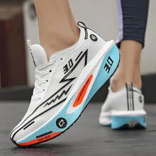 男士轻便跑鞋，碳纤维技术，透气设计，防滑外底，适合马拉松和健身训练 - 白色 - 查看 5