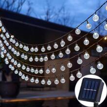 20/50/100 LED Solar Hanging Bubble Ball Lights, 8 Modes, Waterproof Outdoor Decor Lights For Garden, Lawn, Party, Wedding And Holiday Atmosphere - white light - View 2