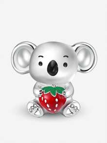 2 piezas de cuentas colgantes de koala y elefante, adecuadas para hacer pulseras DIY, joyería de mujer - Plateado - Ver 13