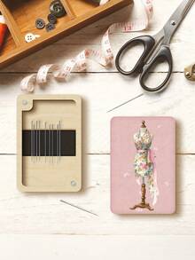 Hộp đựng kim may đa năng từ tính - Hộp đựng kim may từ tính với họa tiết váy hồng - Hộp gỗ, hộp đựng kim có khóa từ tính dùng cho may vá, thêu thùa, đan móc - Món quà bền bỉ cho người làm thủ công, lực hút từ mạnh mẽ giữ kim, cúc áo và đồ thủ công, dùng cho đồ dùng may vá, phòng thủ công, du lịch - Phụ kiện may vá thiết yếu cho người sở hữu máy may, hộp đựng đồ may vá. - Nhiều màu - Xem 2